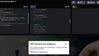 Açılır Pencere Kodu
