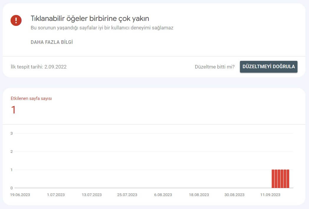 Tıklanabilir Öğeler Birbirine Çok Yakın Hatası